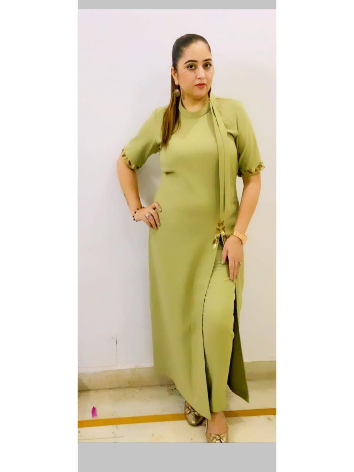 imported georgette kurti pant set  - 18082078 -  Standard Image - 1