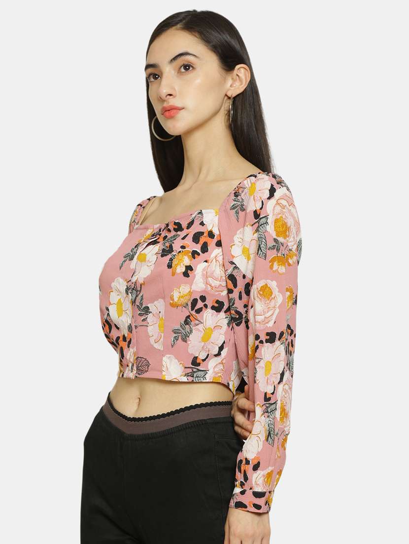 women's crop square neck top - 18082085 -  Standard Image - 1