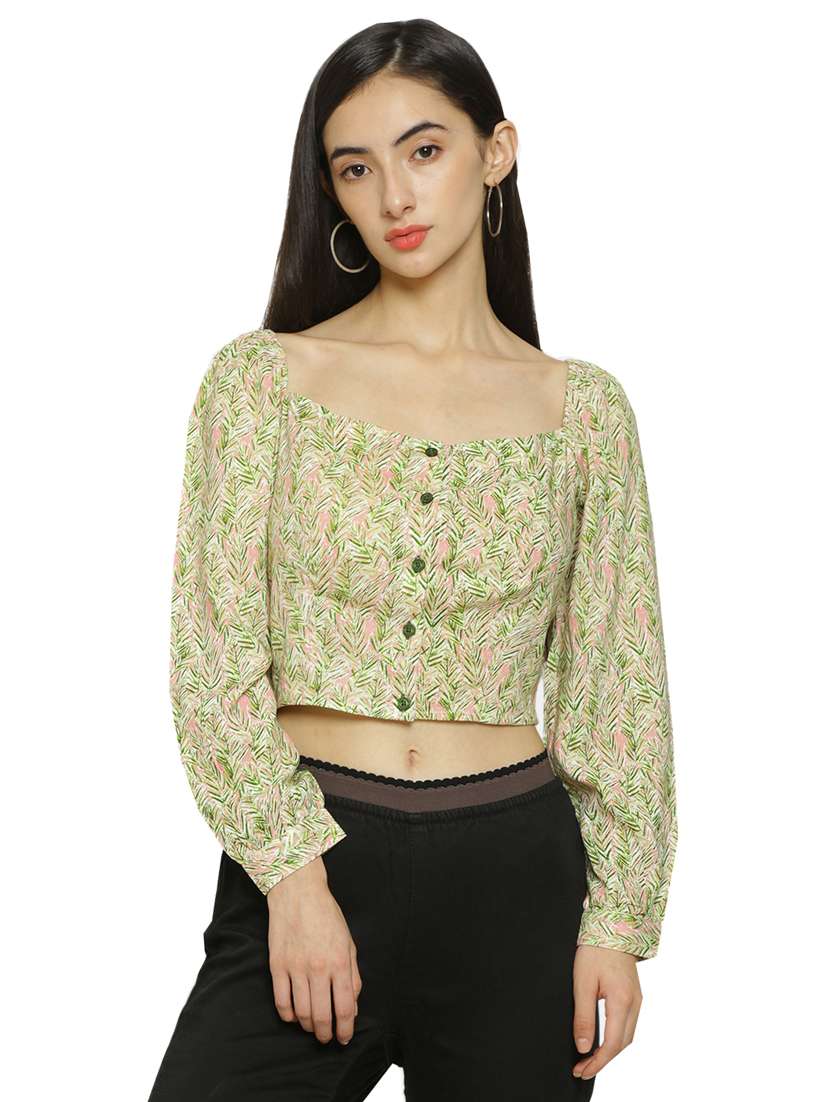 women green printed crop top