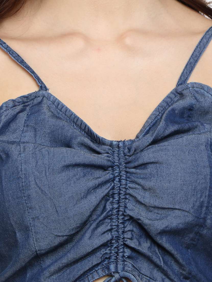 women's crop shoulder strap top - 18082089 - Standard Image - 4