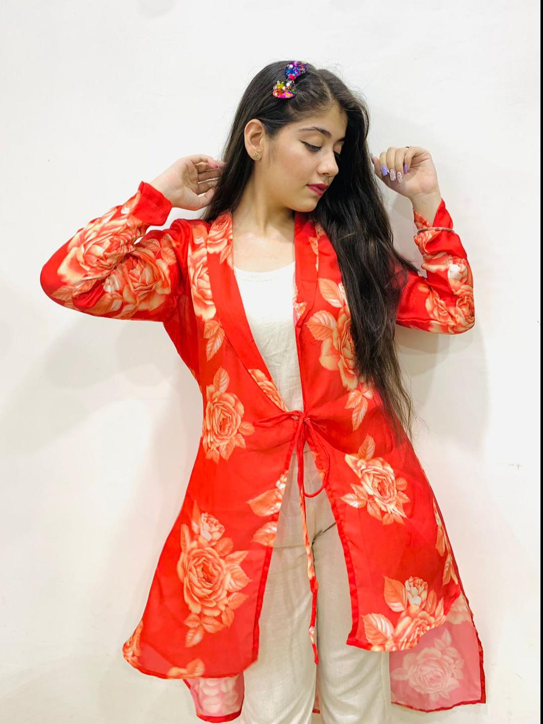 cape dress with digital satin print  - 18082099 -  Standard Image - 1