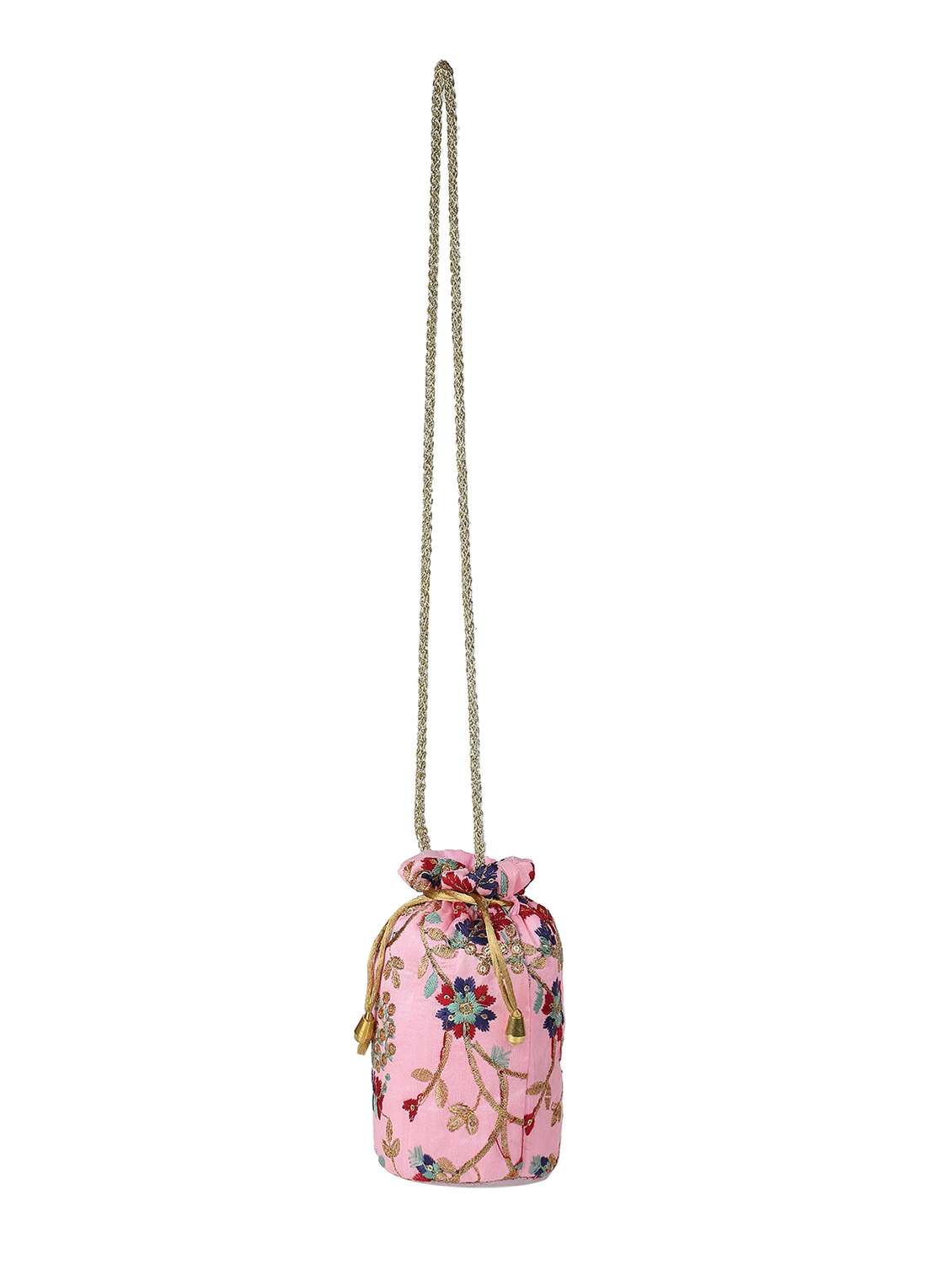 pink cotton polyester blend ethnic potli - 18082799 -  Standard Image - 1