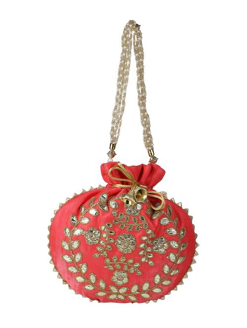 pink cotton polyester blend ethnic potli - 18082804 -  Standard Image - 0