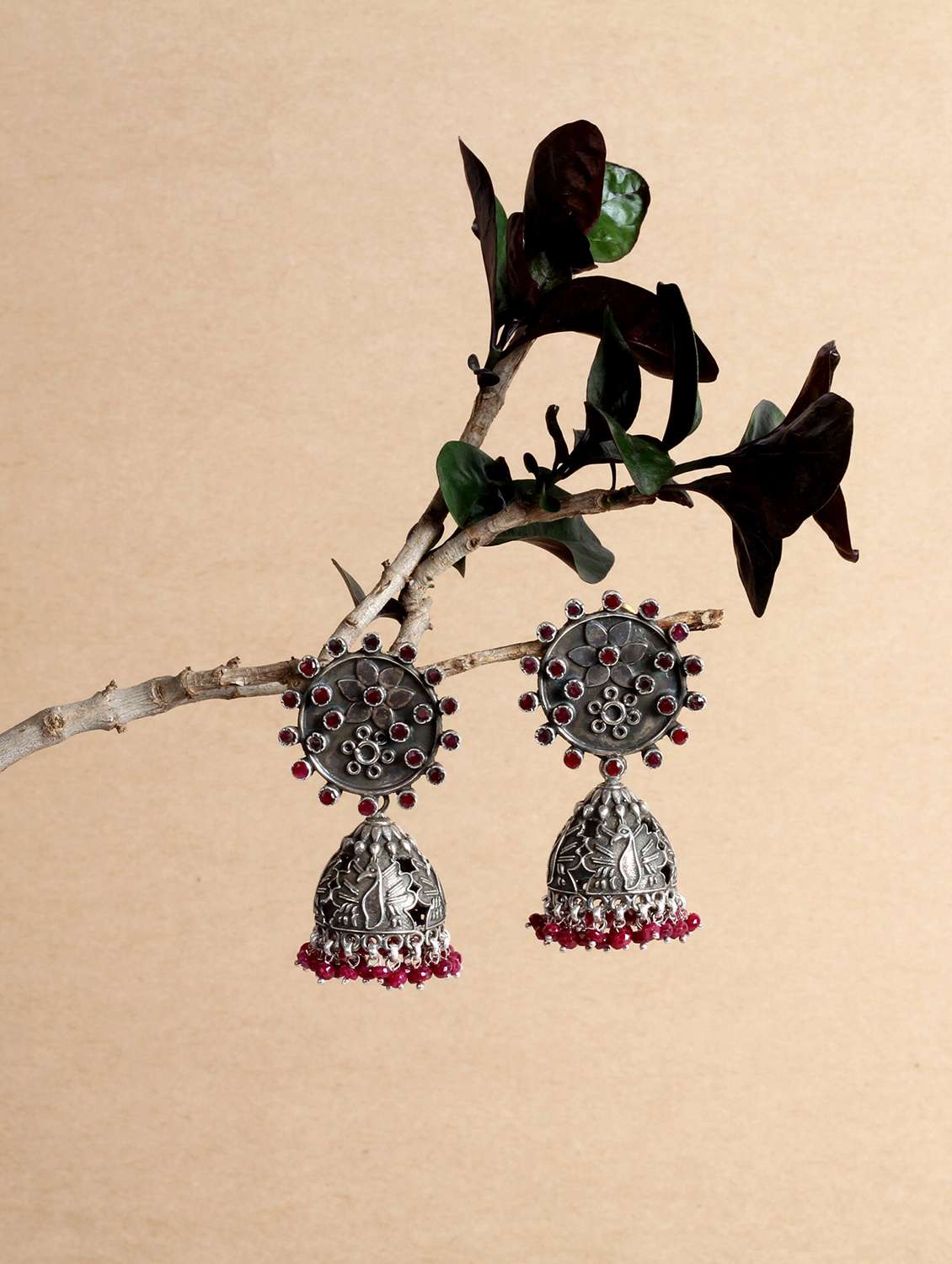 silver jhumka earring