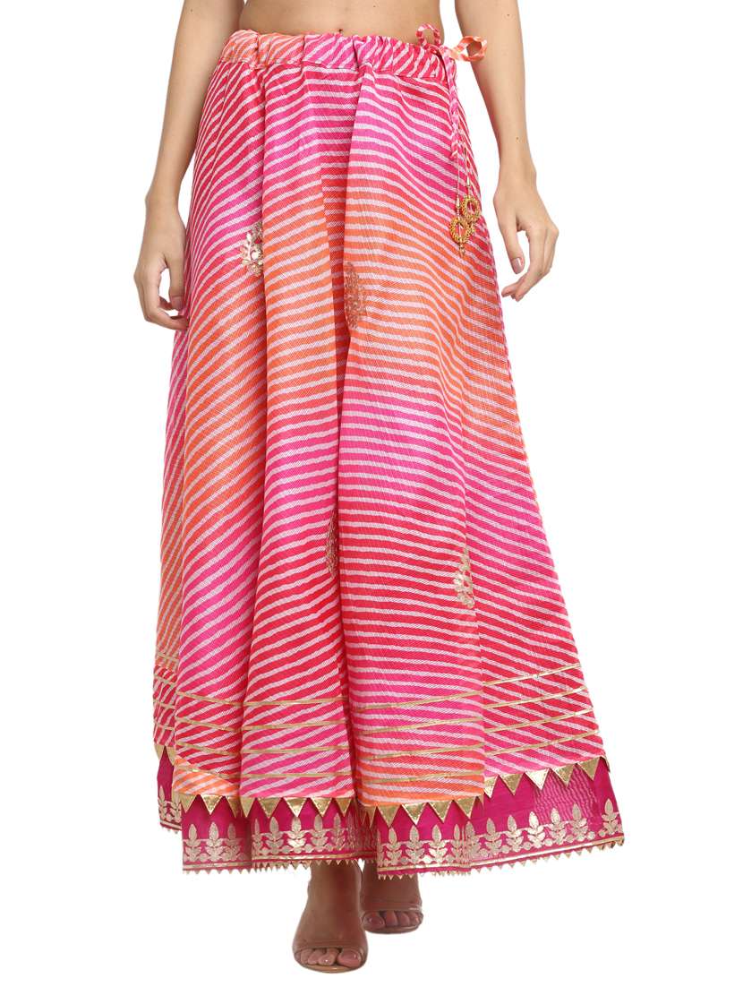 multi colored cotton flared skirts