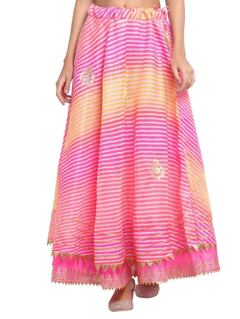 multi colored cotton flared skirts