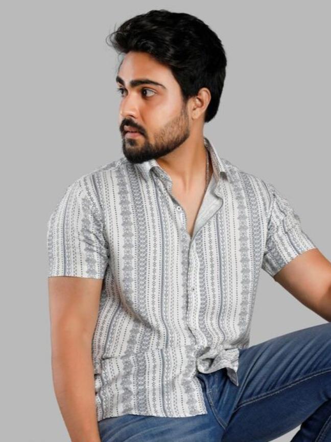 grey cotton shirt - 18083624 - Standard Image - 1