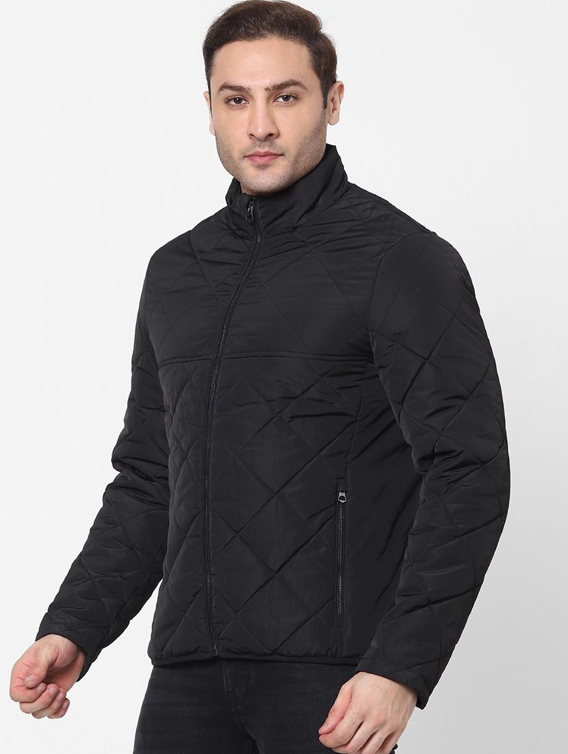 black solid bomber jacket - 18083805 -  Standard Image - 1