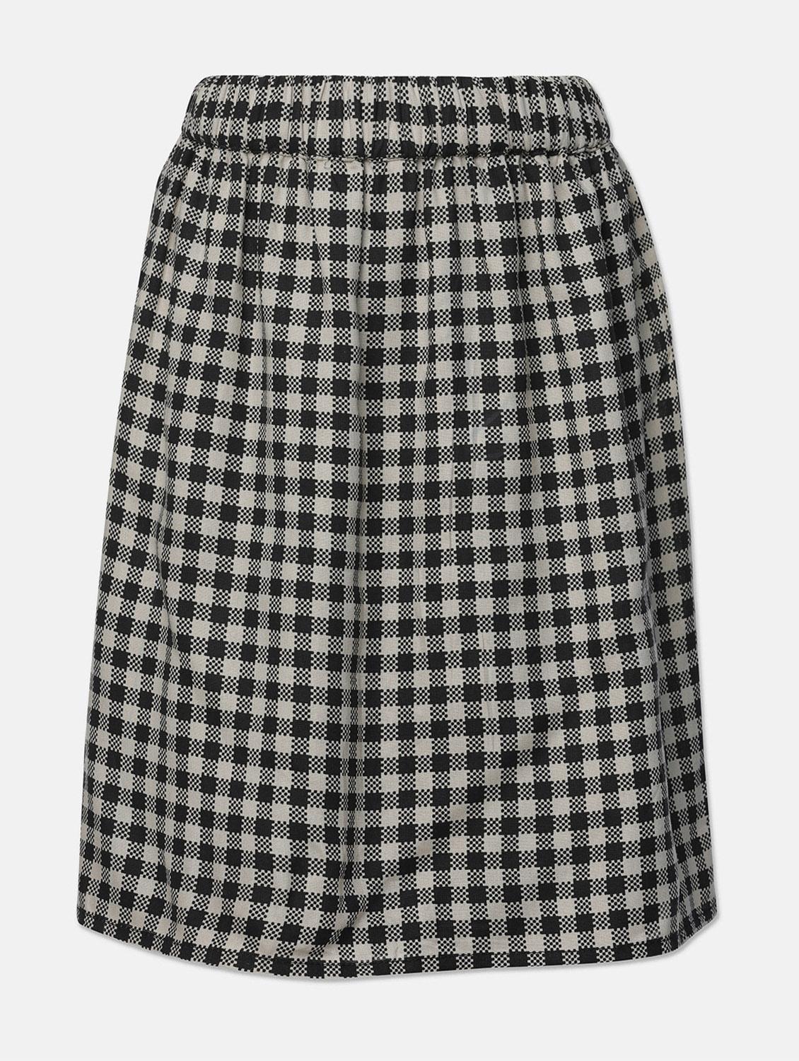 black checkered a-line skirt - 18105881 -  Standard Image - 1