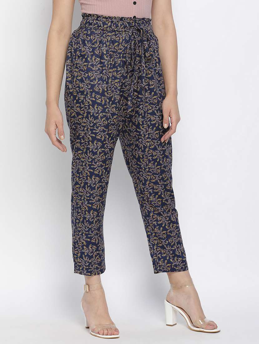 tie front printed flat front trouser  - 18105908 -  Standard Image - 1