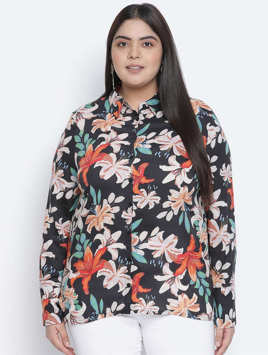long sleeved floral shirt