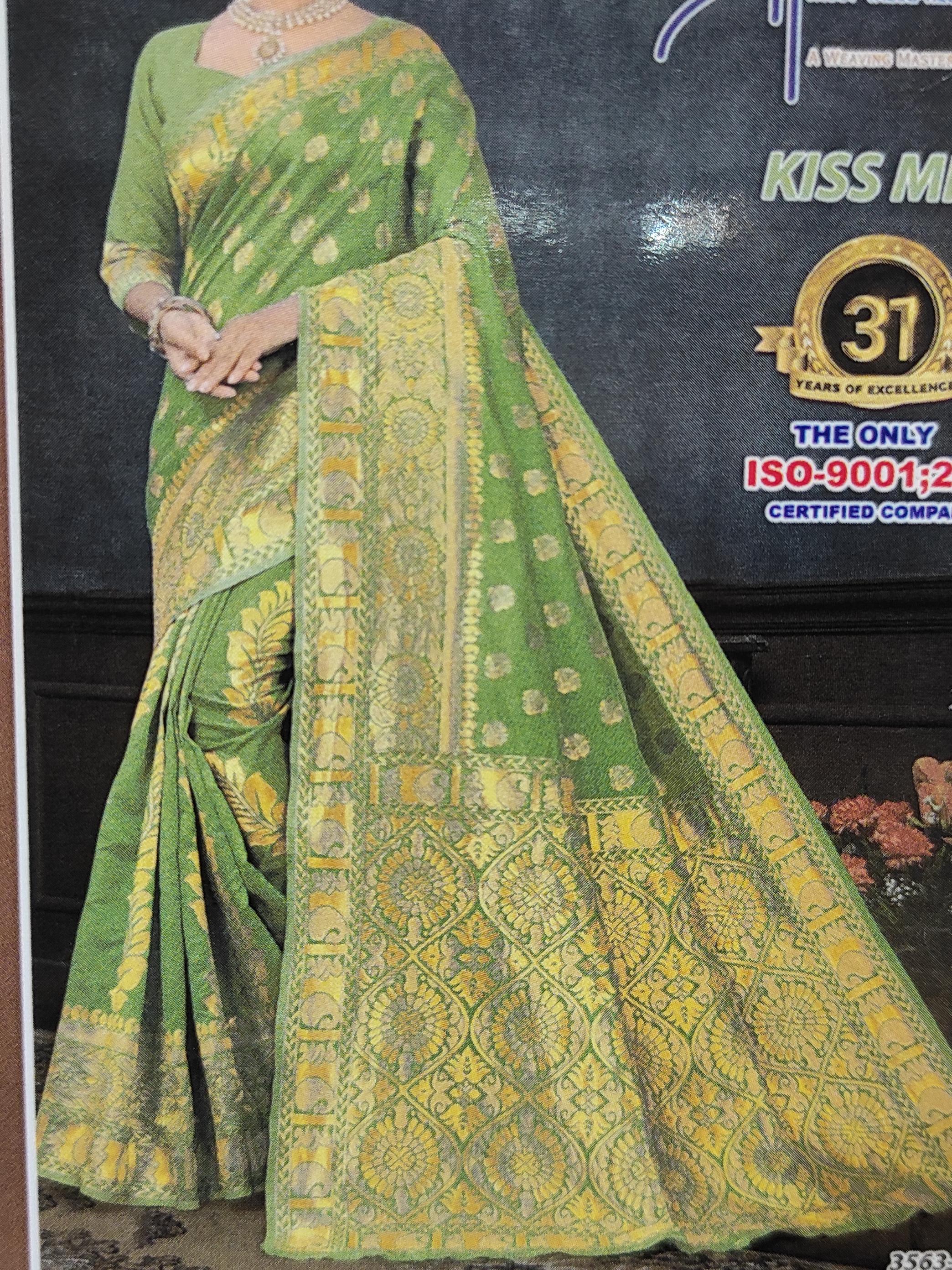 green silk saree - 18106571 - Standard Image - 1