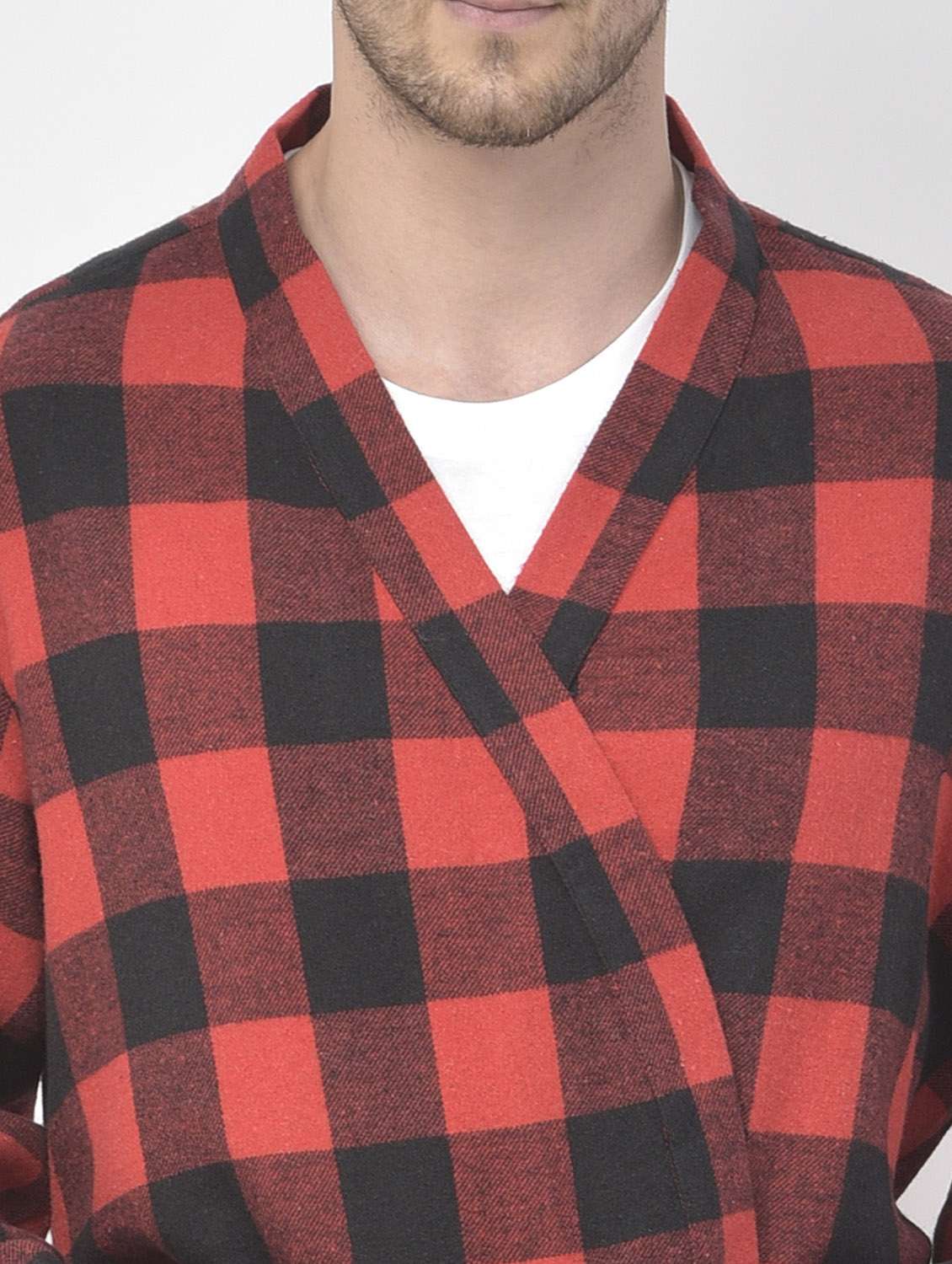 red cotton sleepwear robe - 18106771 -  Standard Image - 4