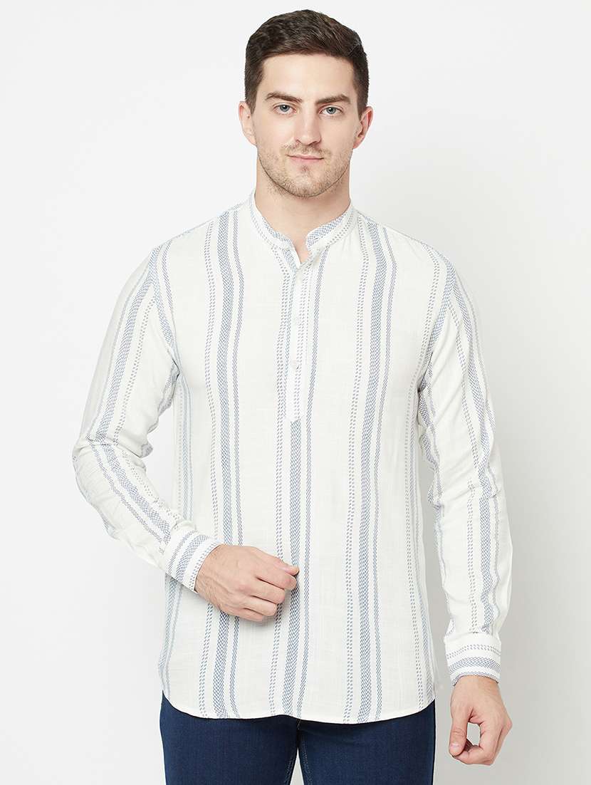 white striped short kurta