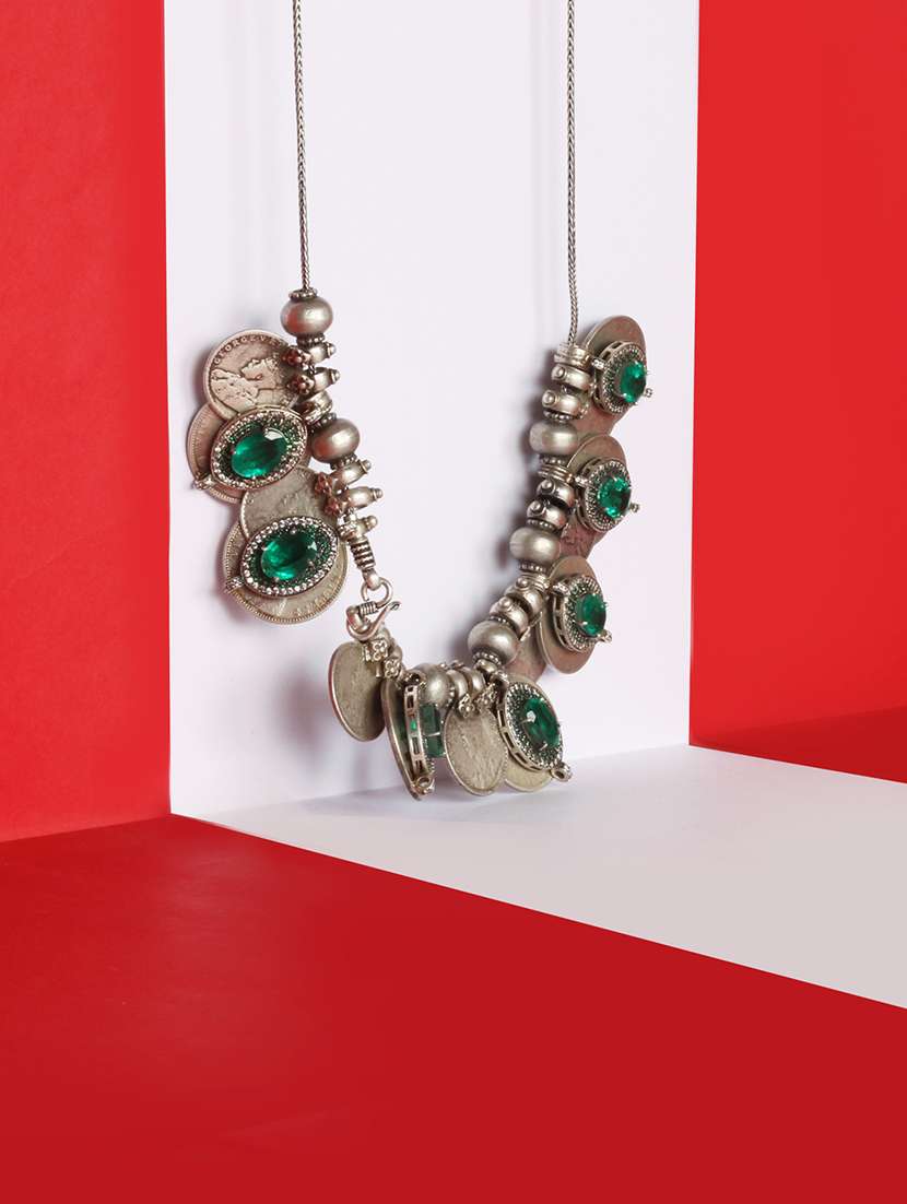 silver handcrafted statement necklace