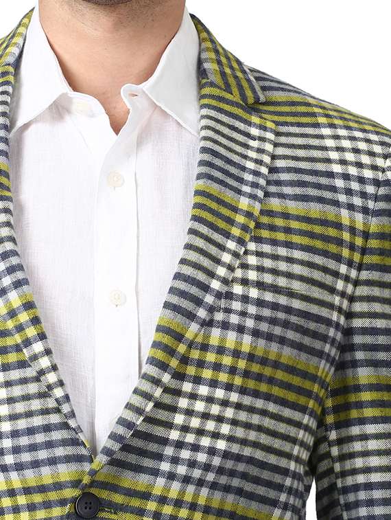 grey checkered casual blazer - 18108176 -  Standard Image - 4