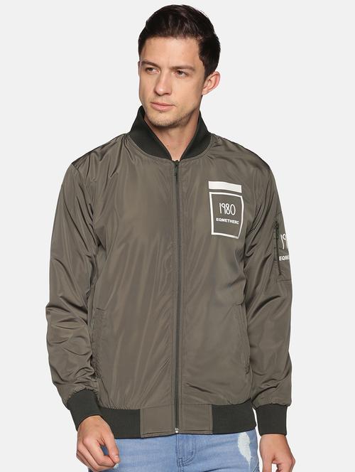 green polyester casual jacket - 18109128 - Standard Image - 0