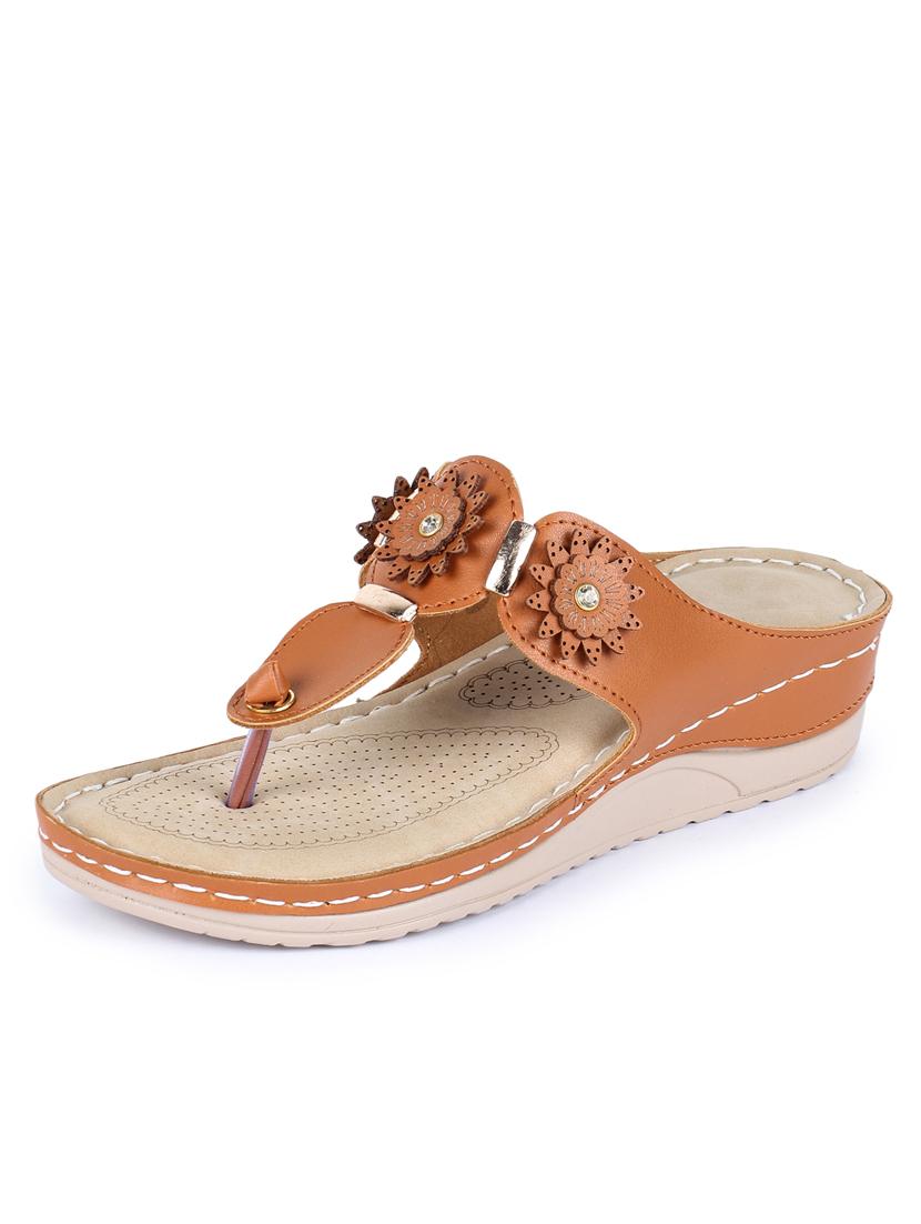 tan leatherette sandals - 18110113 - Standard Image - 1