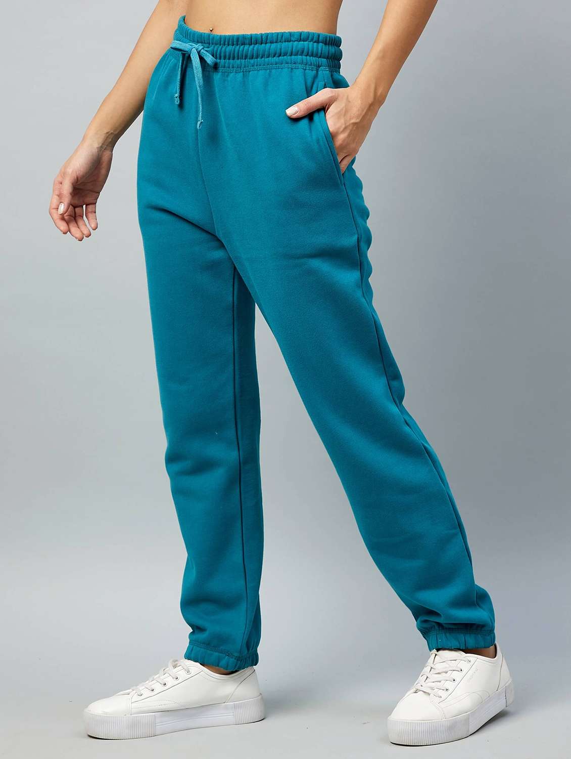 mid rise solid jogger - 18110237 -  Standard Image - 1
