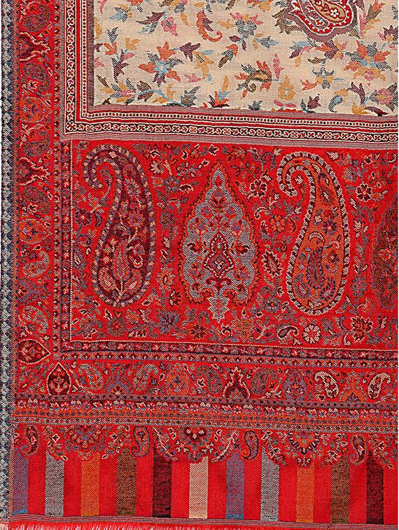 red printed  shawl - 18110388 -  Standard Image - 1