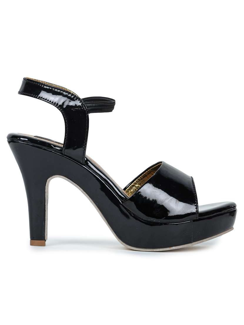 black synthetic slip on sandals - 18111243 -  Standard Image - 1