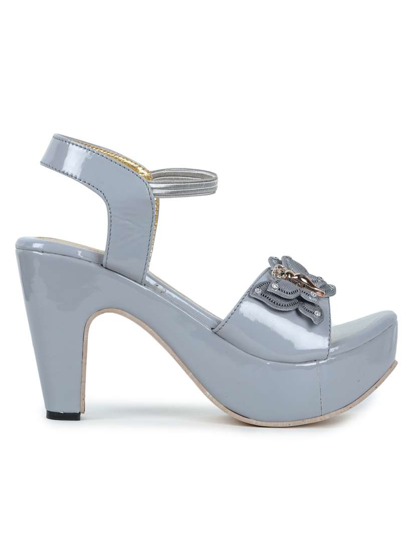 grey synthetic slip on sandals - 18111247 -  Standard Image - 1