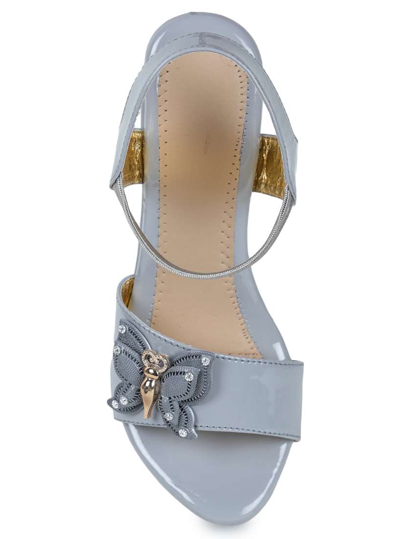 grey synthetic slip on sandals - 18111247 -  Standard Image - 4