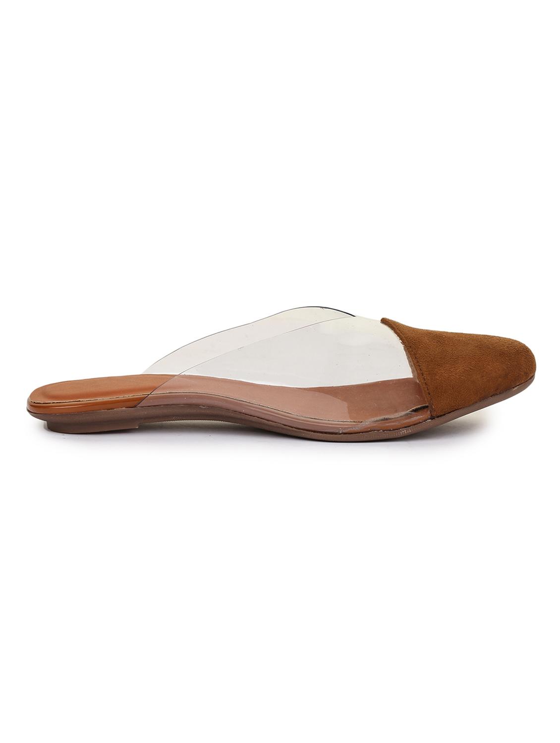 tan synthetic slip on sandals - 18111319 - Standard Image - 1