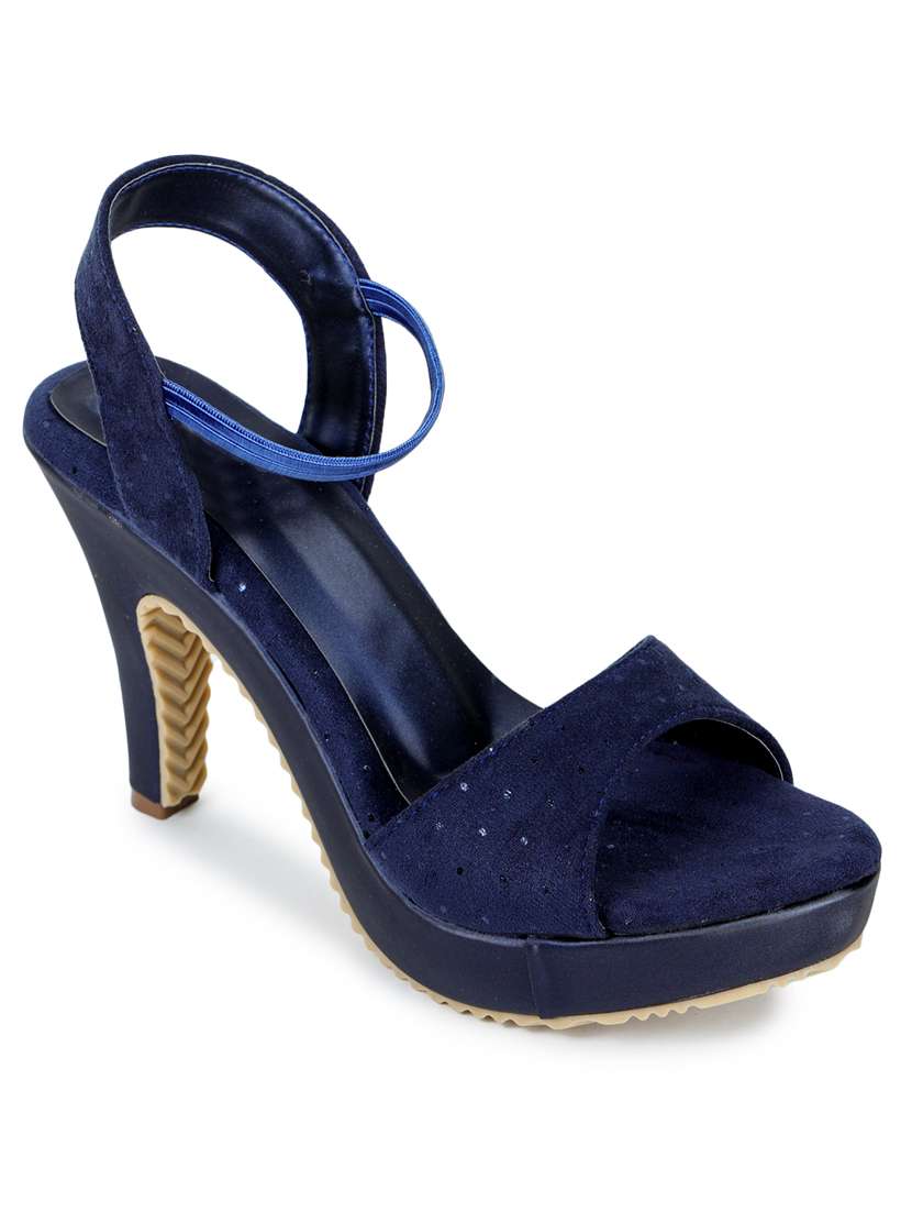 blue synthetic sandals
