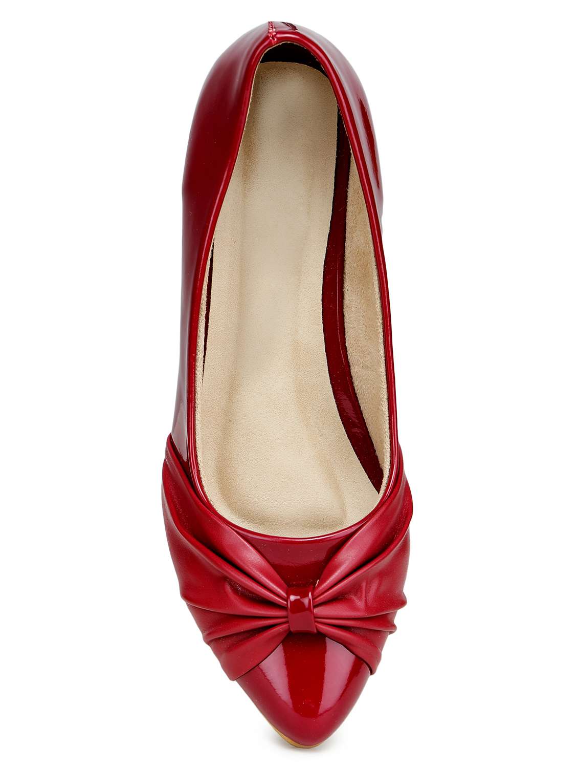 red synthetic slip on pumps - 18111461 -  Standard Image - 4