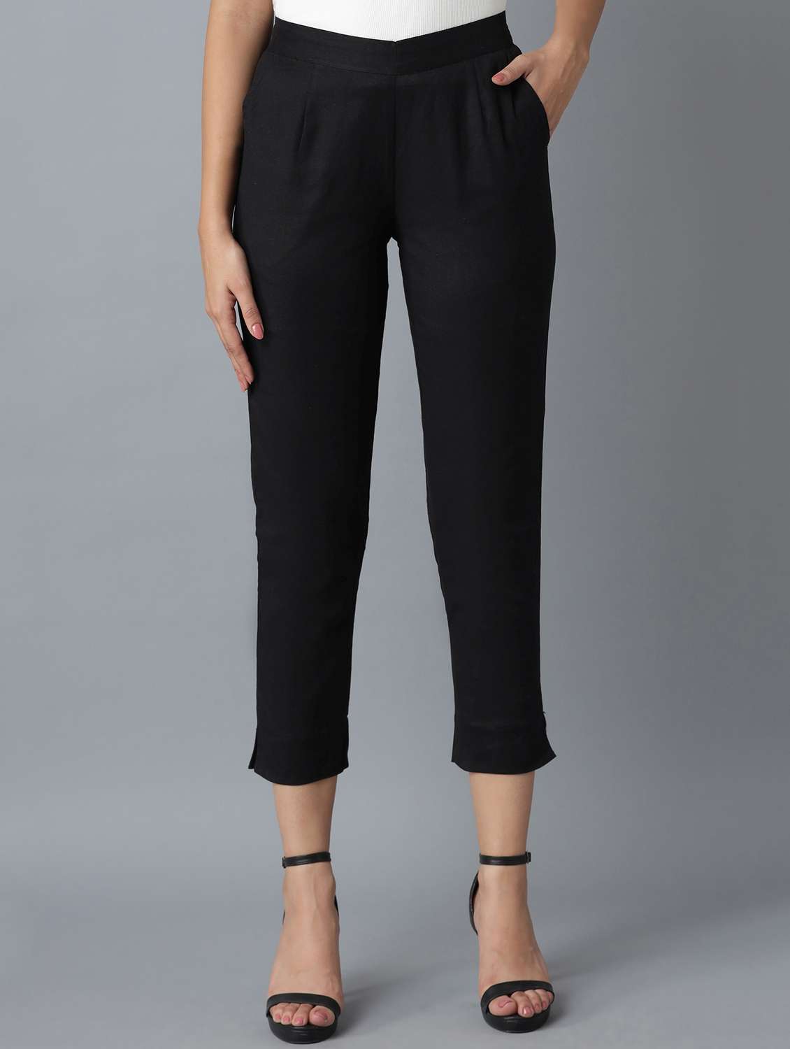 black cotton trousers