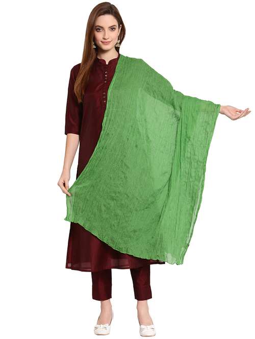green cotton stole - 18112251 - Standard Image - 0
