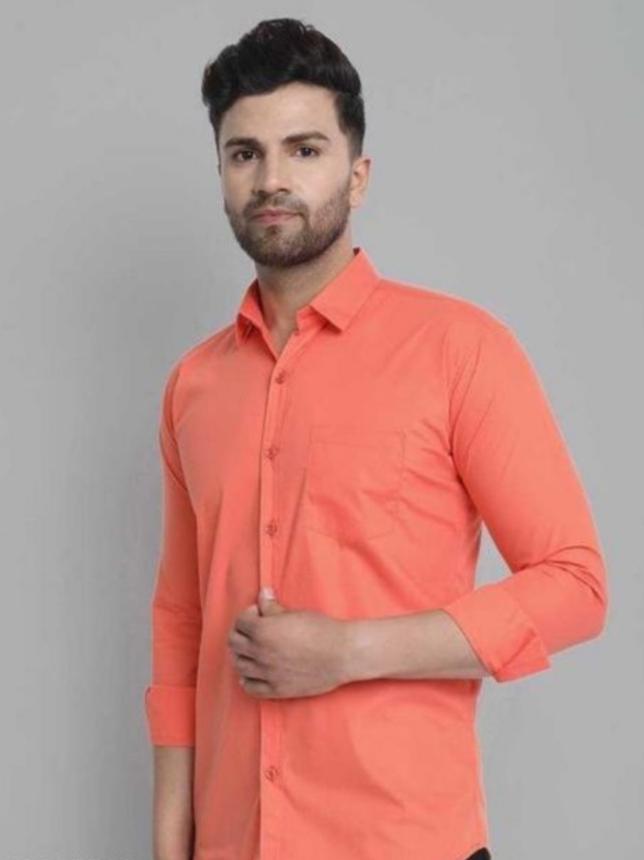 orange cotton shirt - 18112330 - Standard Image - 1