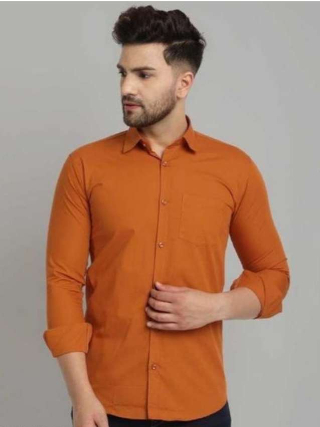 orange cotton shirt - 18112331 - Standard Image - 1