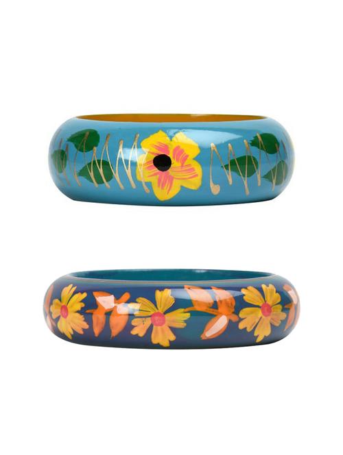 set of 3 multi colored wood bangle - 18112424 - Standard Image - 0