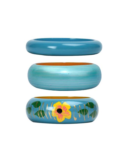 set of 3 multi colored wood bangle - 18112430 - Standard Image - 0