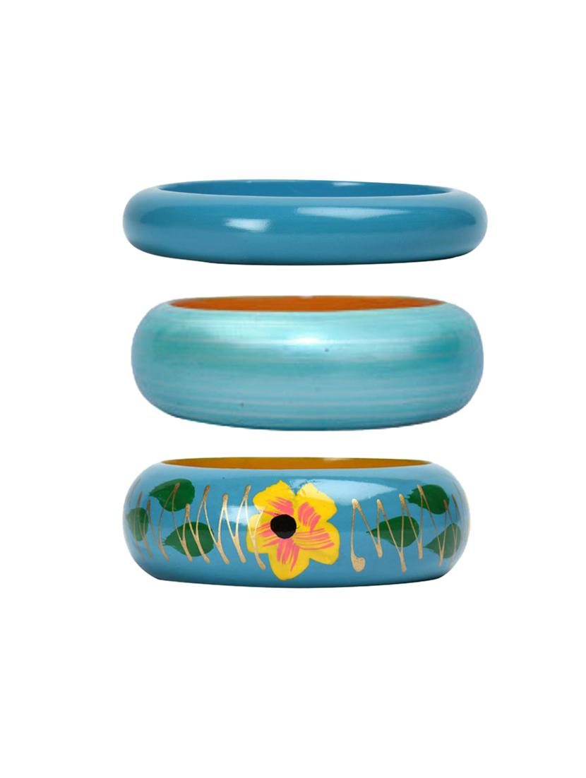 set of 3 multi colored wood bangle - 18112430 - Zoom Image - 0