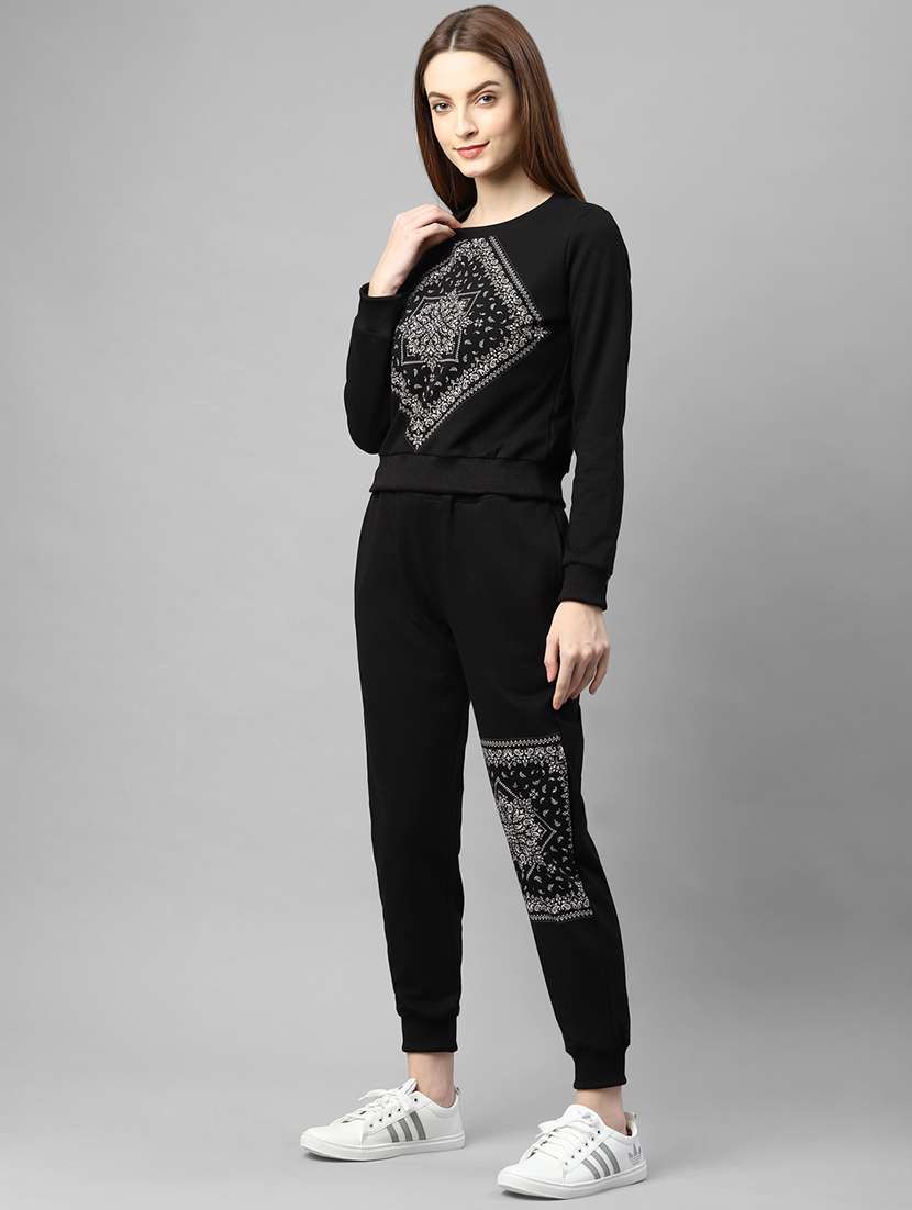 black printed track suit set - 18112442 -  Standard Image - 1