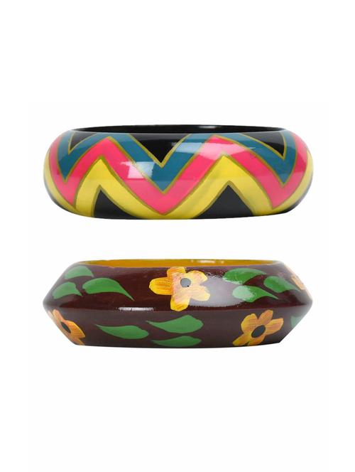 set of 3 multi colored wood bangle - 18112443 -  Standard Image - 0