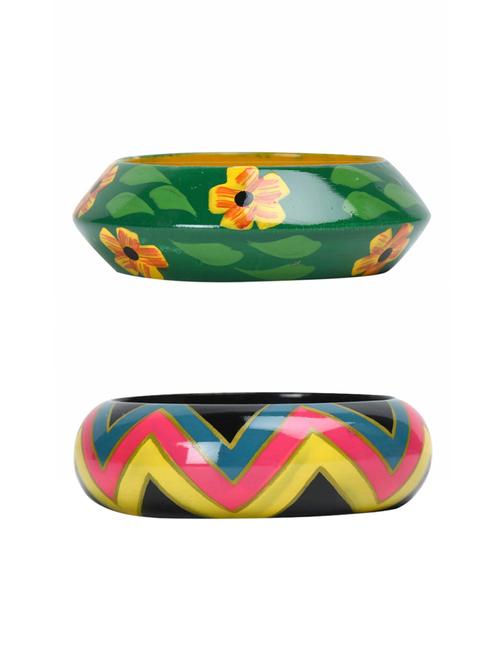 set of 3 multi colored wood bangle - 18112674 -  Standard Image - 0
