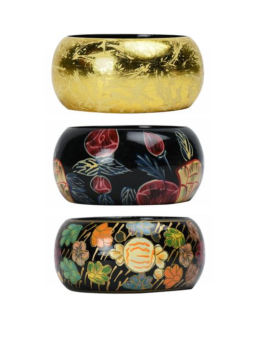 set of 3 multi colored wood bangle - 18112853 -  Standard Image - 0