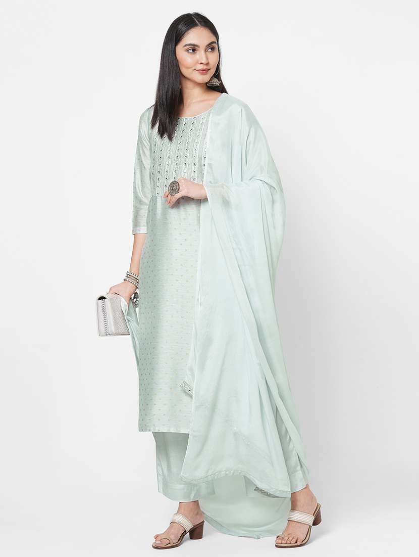 embroidered unstitched suit set - 18113075 - Standard Image - 1