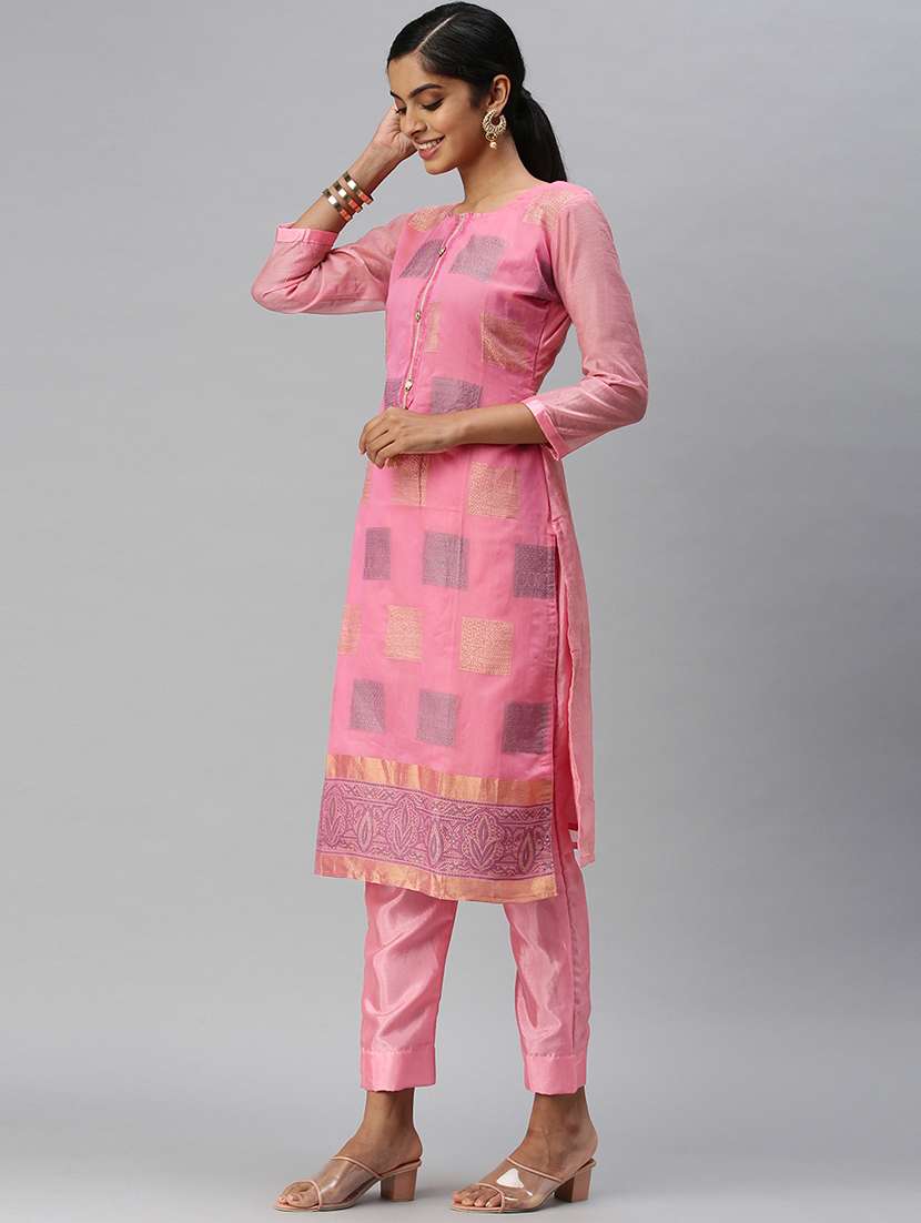 embroidered unstitched suit set - 18113081 -  Standard Image - 1