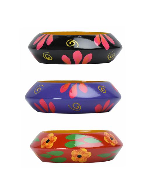 set of 3 multi colored wood bangle - 18113105 -  Standard Image - 0