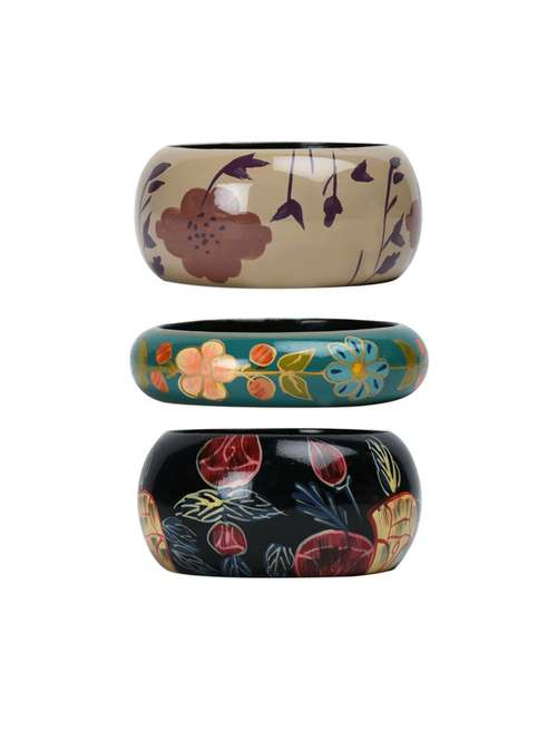 set of 3 multi colored wood bangle - 18113439 -  Standard Image - 0