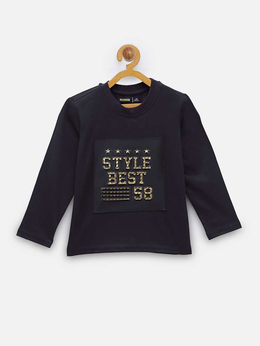 black printed t-shirt