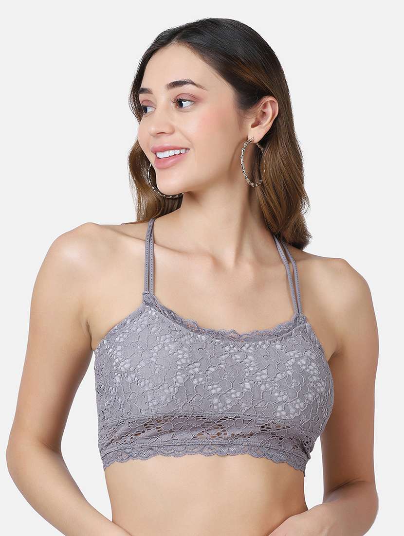 grey lace lette bra