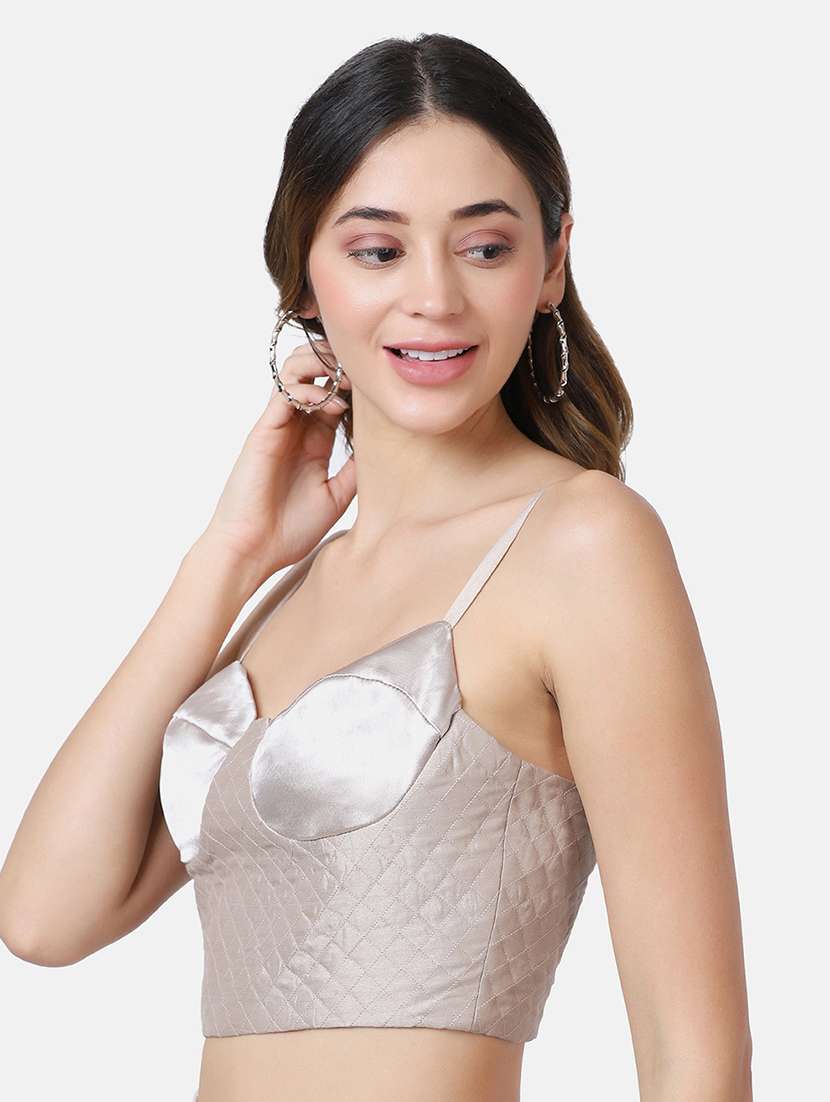 beige satin lette bra - 18116279 -  Standard Image - 1