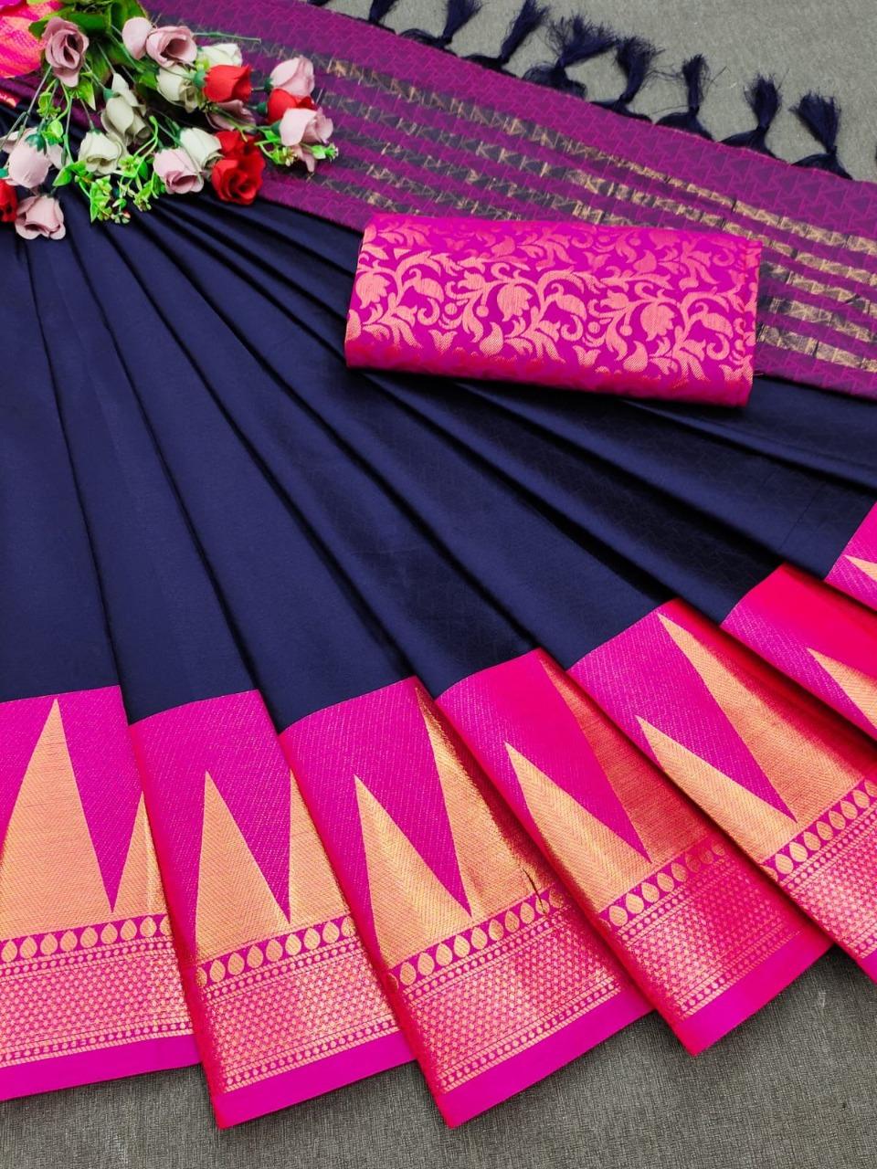 jacquard work silk saree - 18117425 - Standard Image - 1