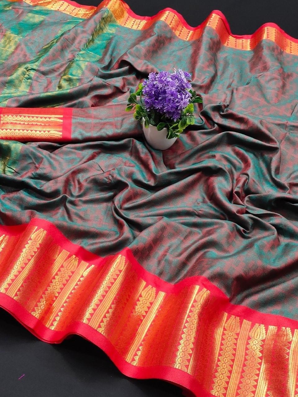 soft cotton silk saree - 18117452 - Standard Image - 1
